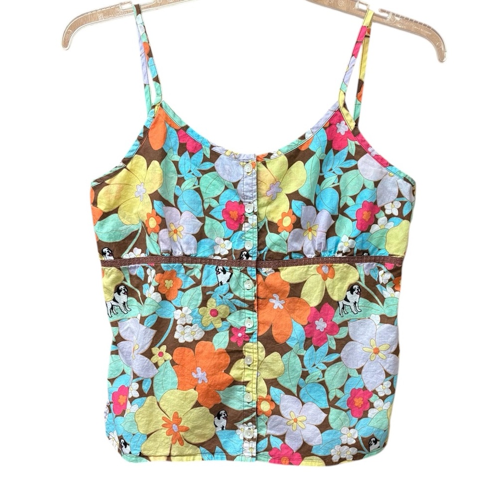 y2k Big Dogs floral cami tank top, large